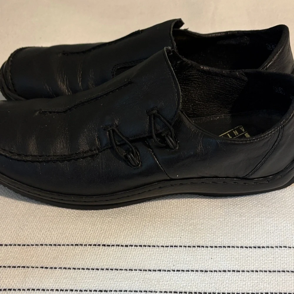 Rieker Black Leather Slip-On Casual Loafers - Picture 7 of 9